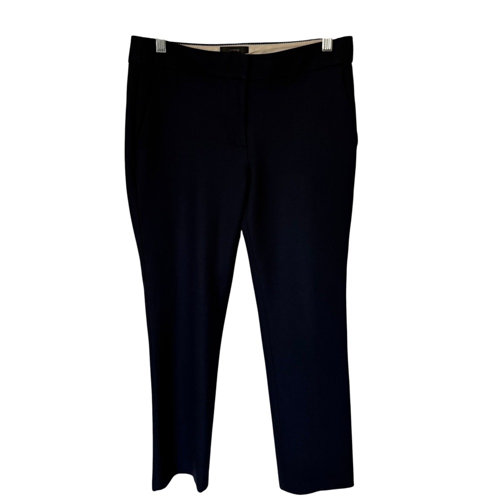 J.Crew Campbell Trousers Women 2 Navy Blue Excellent Slim Fit Bi-Stretch Cotton